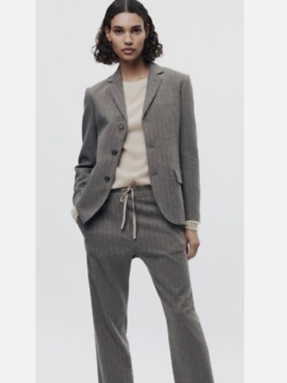 Zara Gray Pinstripe Blazer